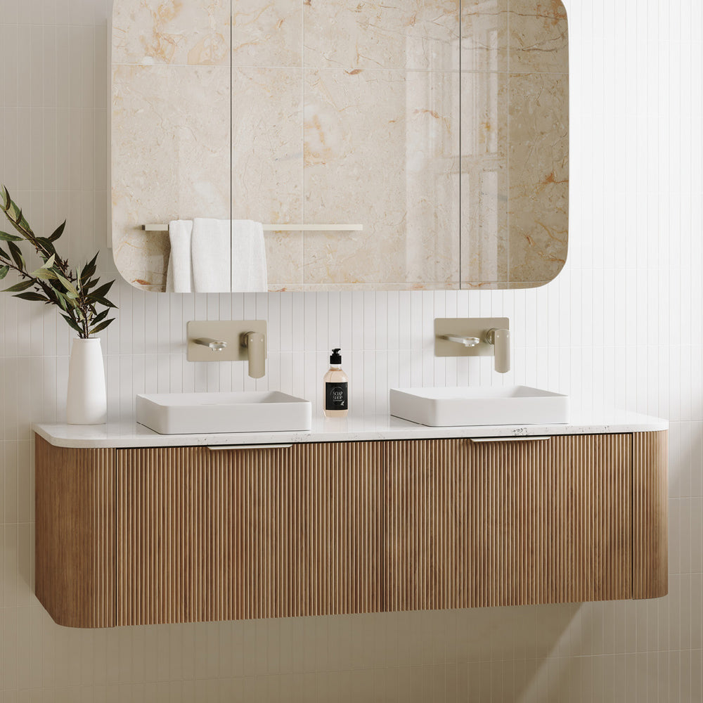 Fienza Margot Wall Hung Double Curve Cabinet 750/900/1200/1500/1800 MM