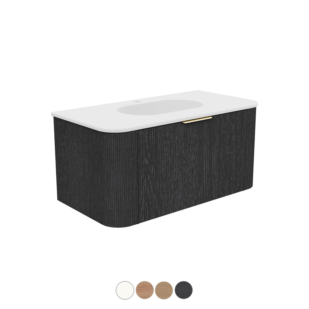 Fienza Margot Wall Hung Double Curve Cabinet with Lola Basin Top 750/900/1200/1500MM