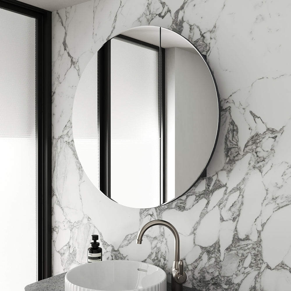Fienza Marlowe Round Mirror Cabinet