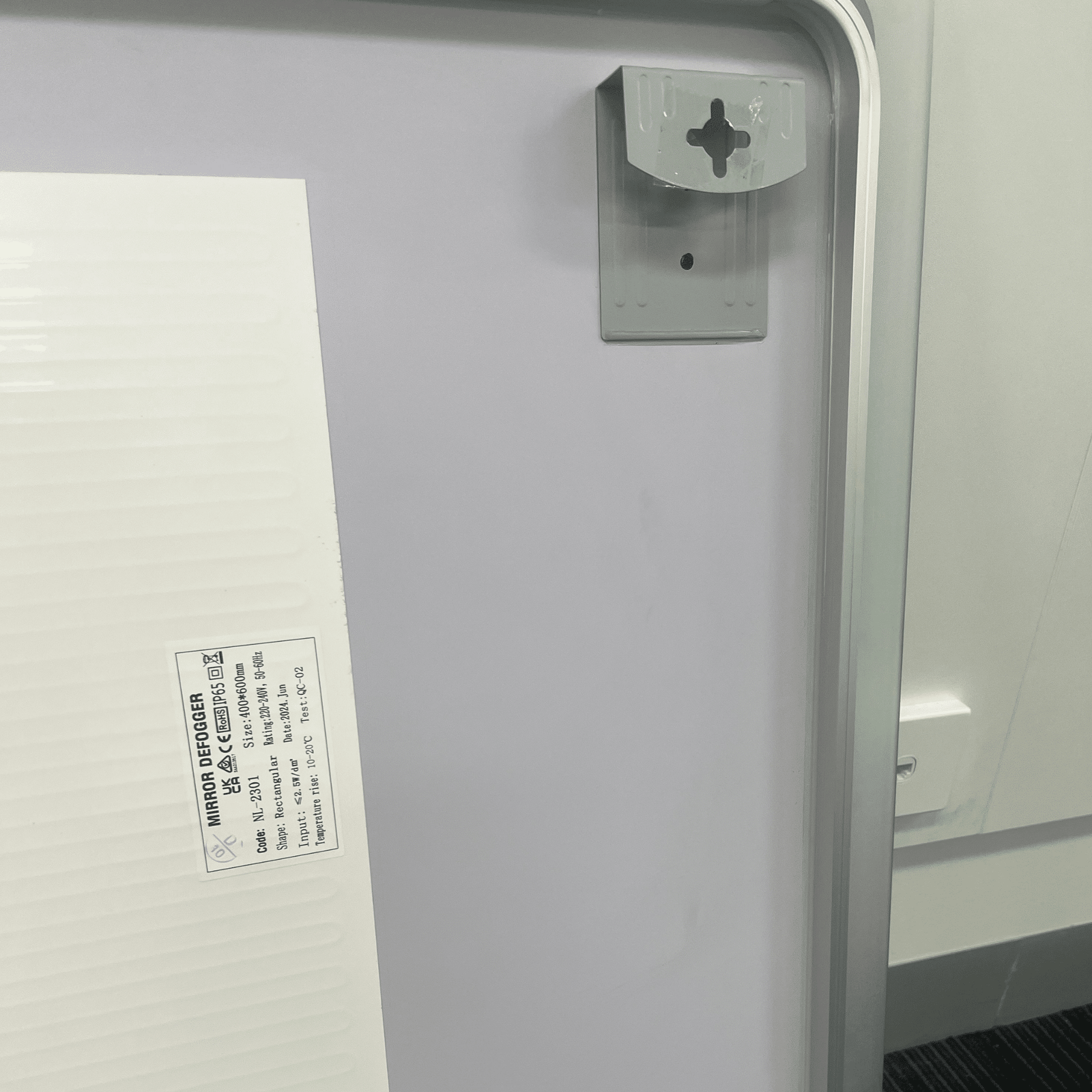 Rectangular LED Mirror Frameless Frosted Wall Mounted Bathroom Defogger Dimmable Touch Sensor