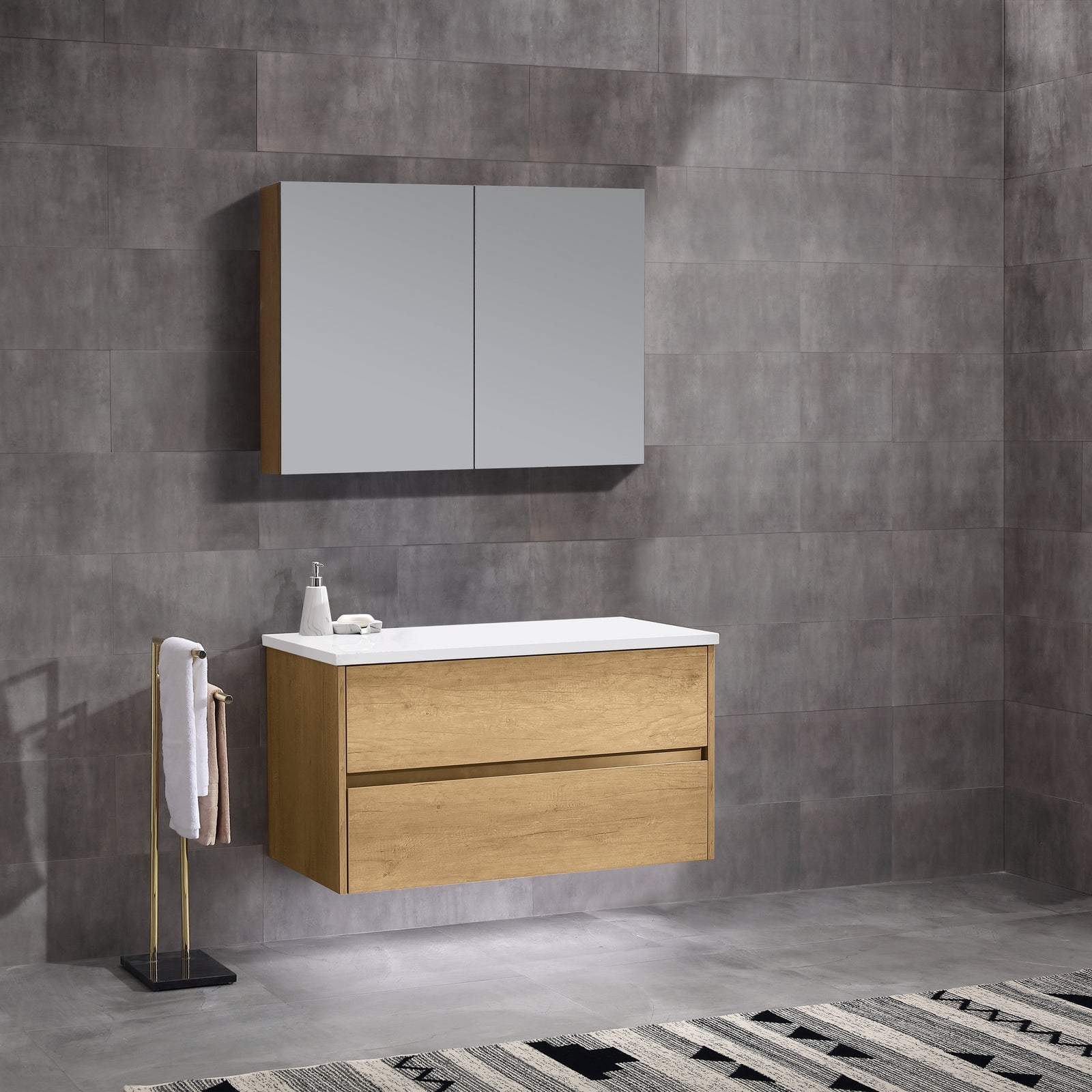 NUTRO Wall Hung Vanity - Blue Bathware