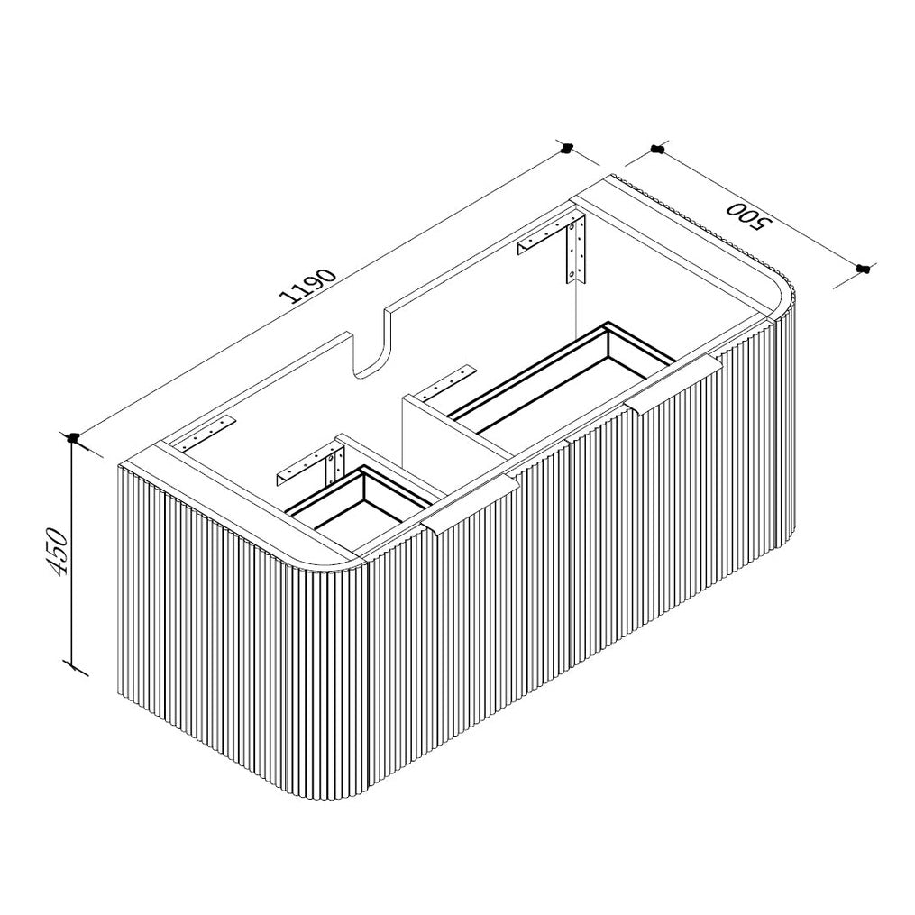 PIAZA Wall Hung Vanity - Blue Bathware