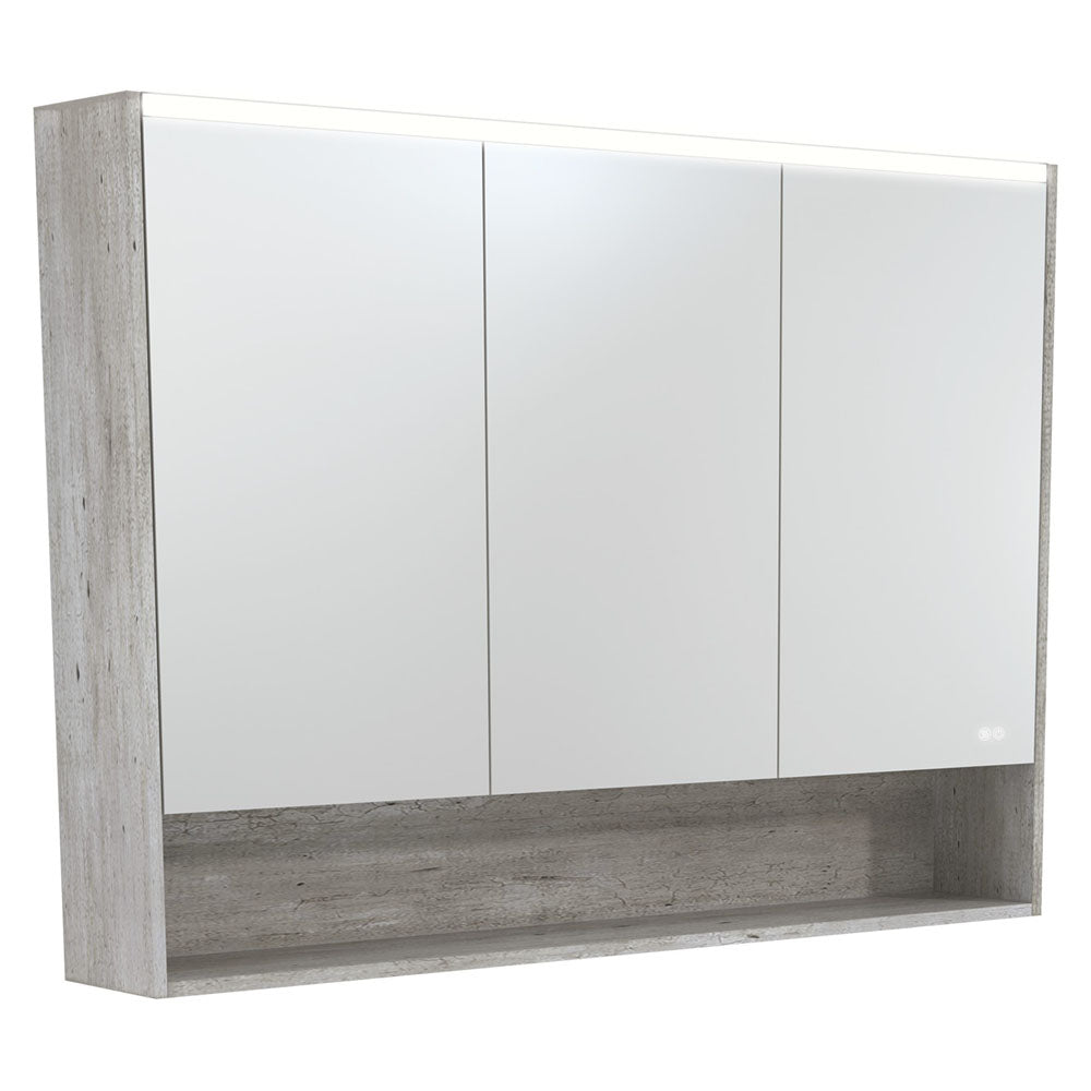 LED Mirror Cabinet with Display Shelf, 1200mm, Industrial