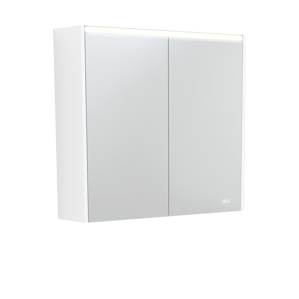 LED Mirror Cabinet with Side Panels, 750mm, Satin White