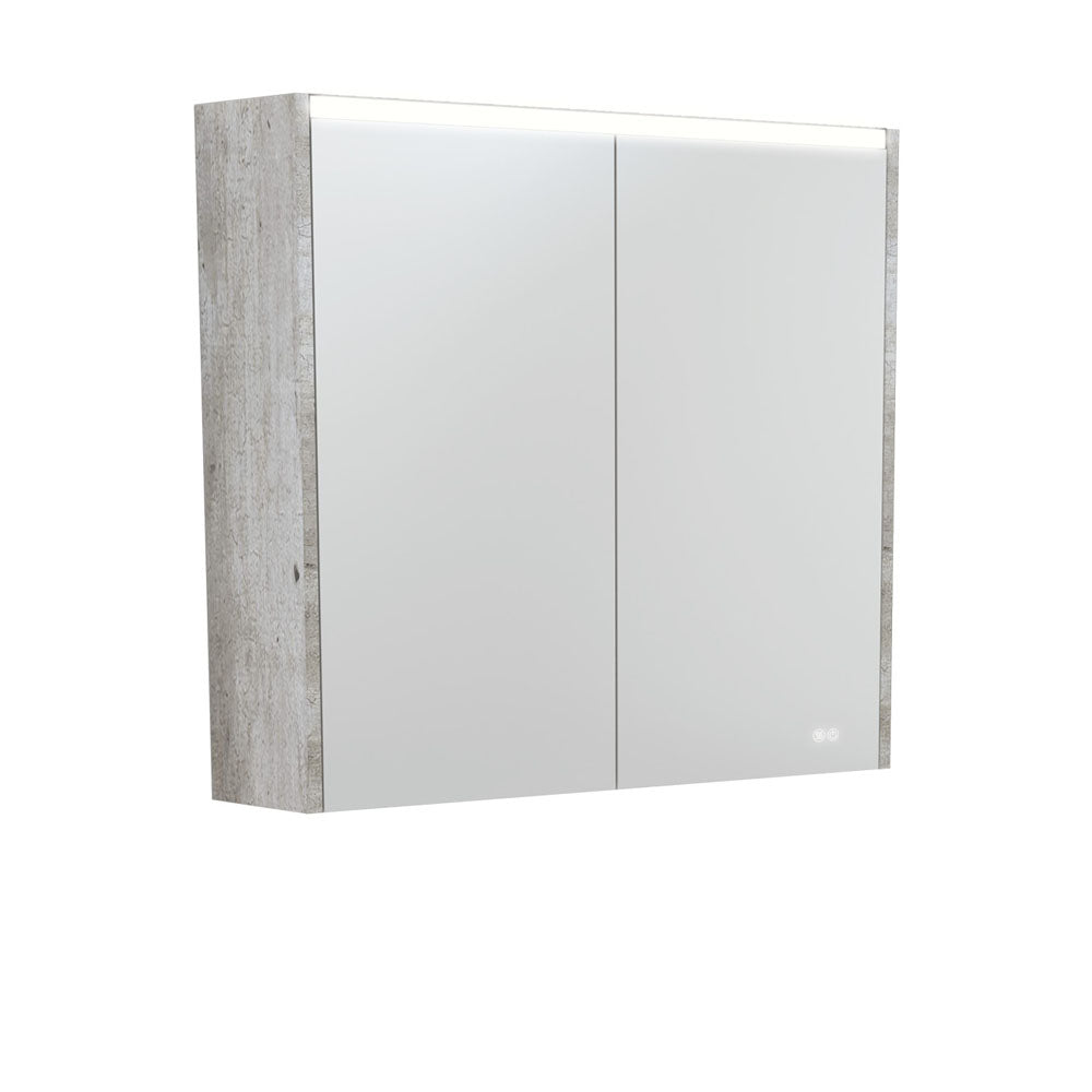 LED Mirror Cabinet with Side Panels, 750mm, Industrial