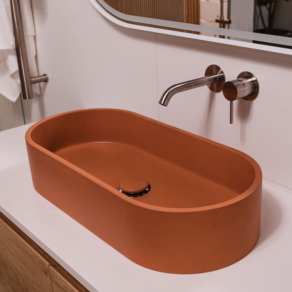 Jada Pill Concrete Above Counter Basin, Tuscan