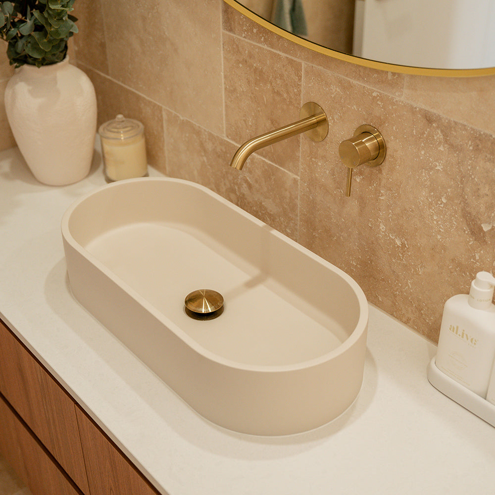 Fienza Jada Pill Concrete Above Counter Basin, Warm White