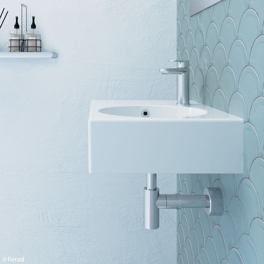 Reba Right Bowl Wall Basin, 1 Tap Hole