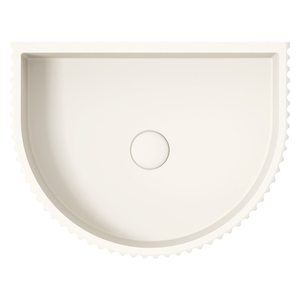 Valentina Fluted Arch Concrete Wall Basin, Warm White