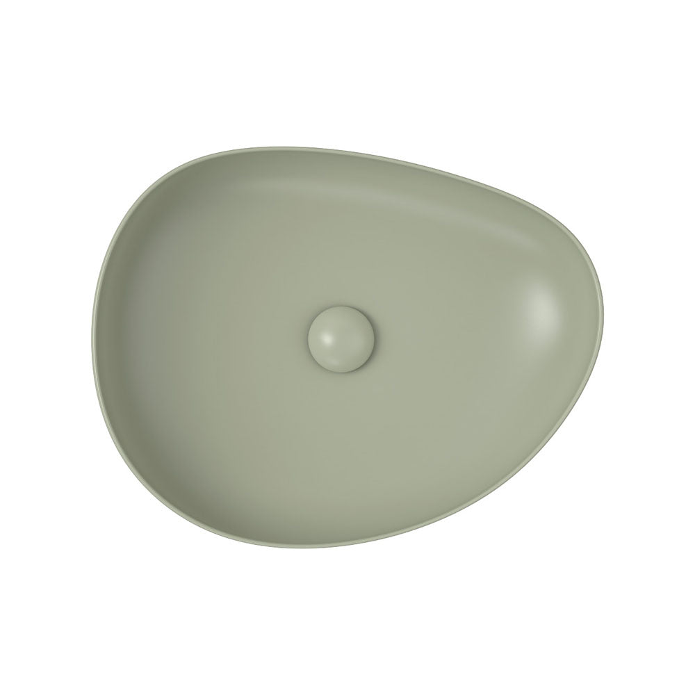 Pebble Medium Above Counter Basin, Matte Olive