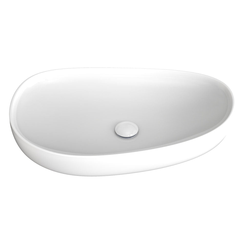 Pebble Large Above Counter Basin, Gloss White