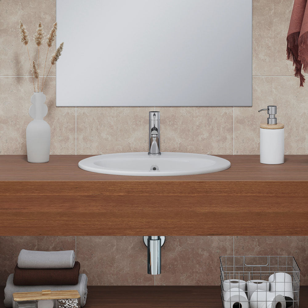 Lacy Fully-Inset Basin, 1 Tap Hole