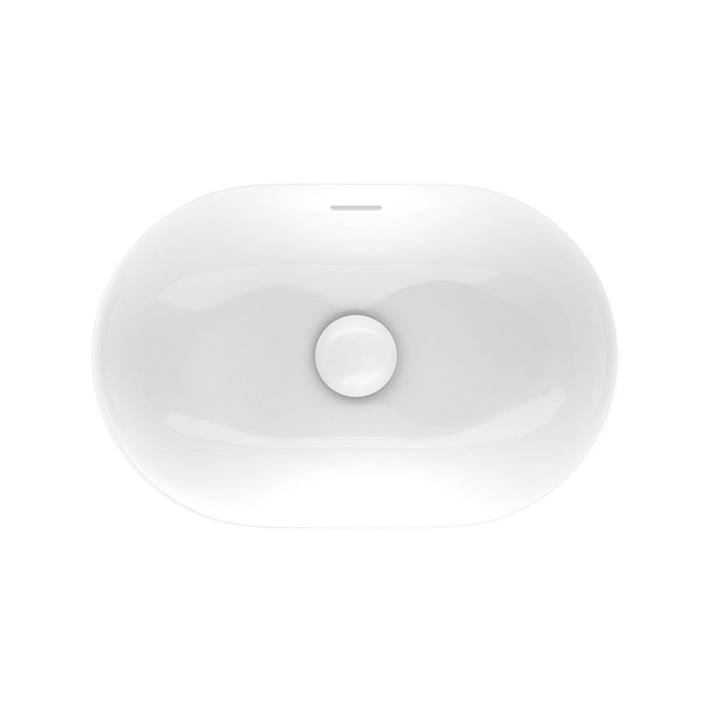 Aluca Pill Semi-Inset Basin, Gloss White