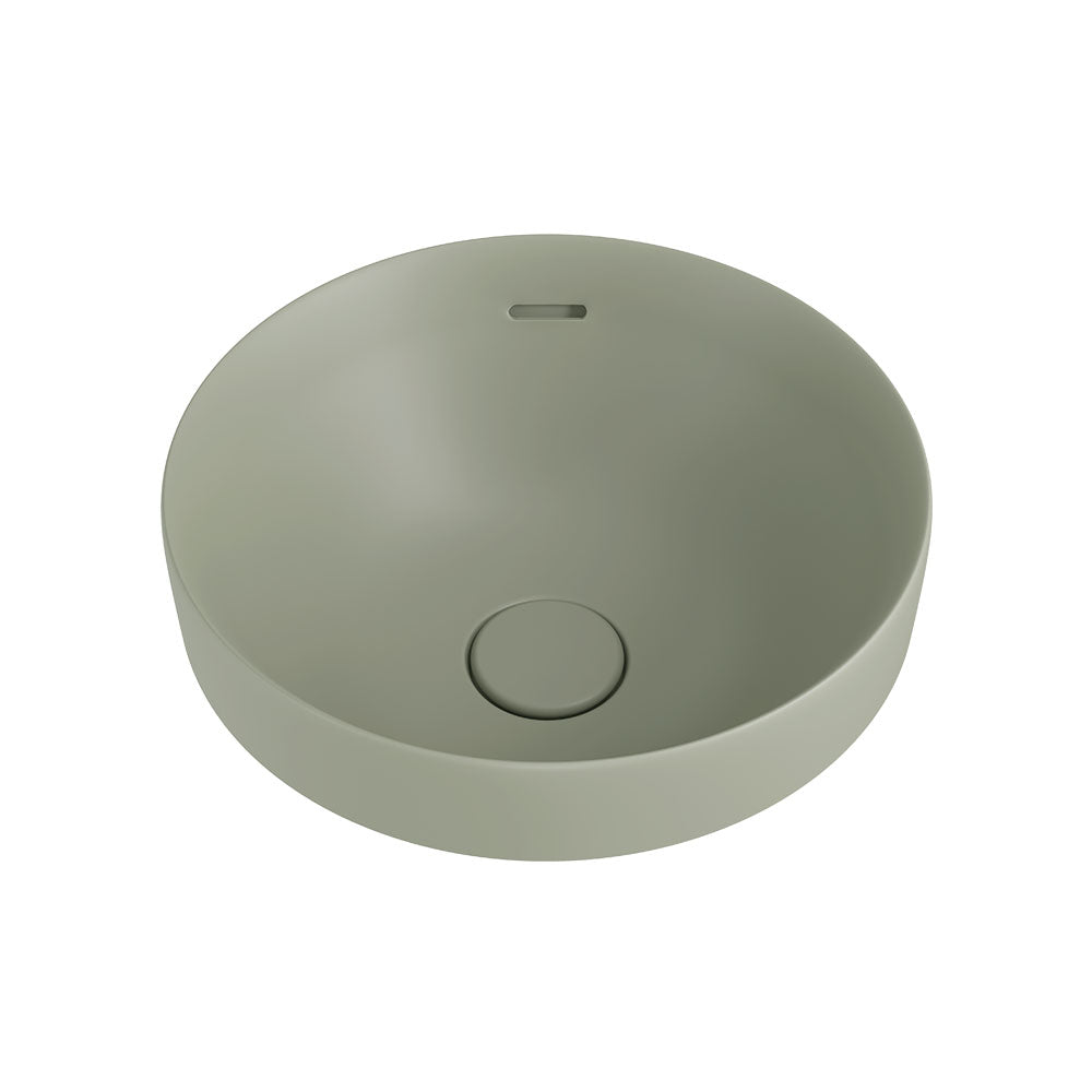 Aluca Round Semi-Inset Basin, Matte Olive