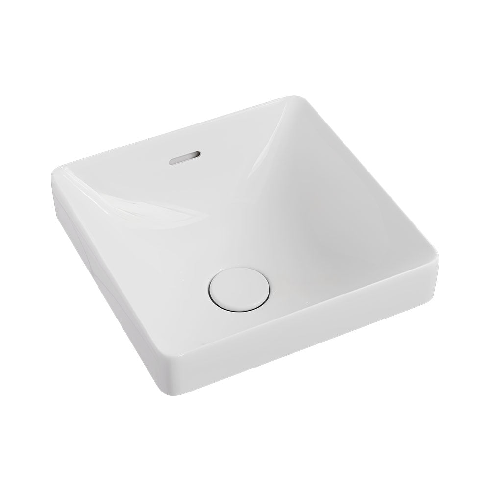 Aluca Square Semi-Inset Basin, Gloss White