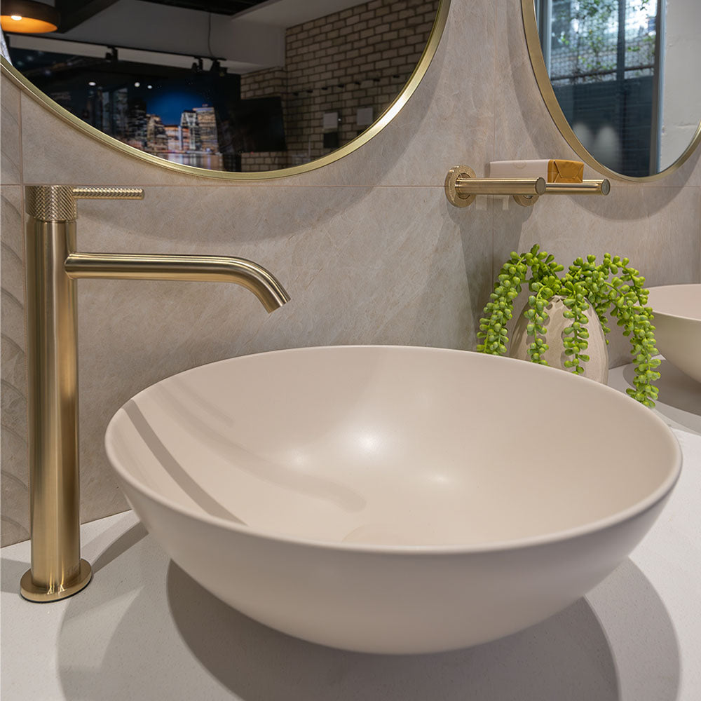 Aluca Above Counter Basin, Matte Khaki