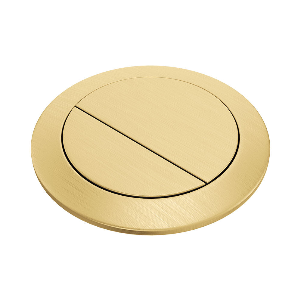 Back to Wall Round Toilet Flush Buttons, PVD Urban Brass