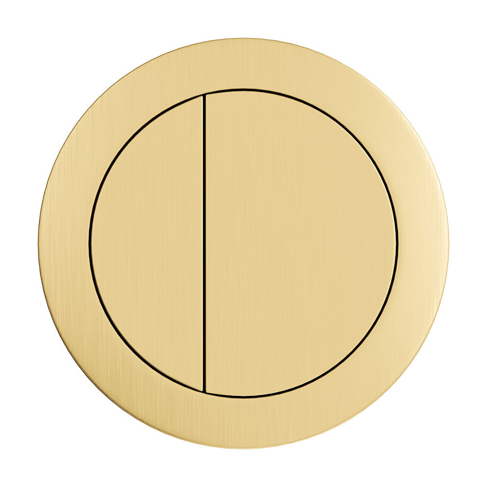 Back to Wall Round Toilet Flush Buttons, PVD Urban Brass