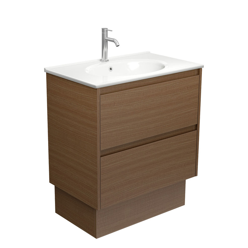 Rotondo Amato 750 Walnut Vanity On Kick
