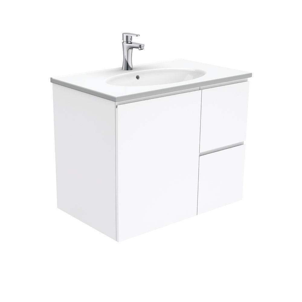 Rotondo Fingerpull Gloss White 750 Wall-Hung Vanity