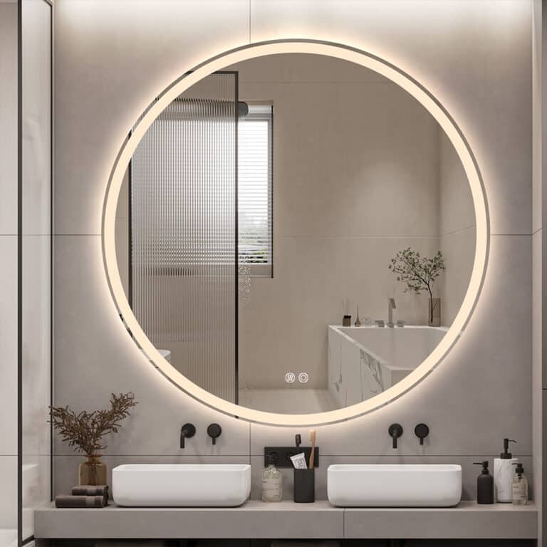 Round LED Mirror - Frosted Defogger Dimmable 25mm Strip