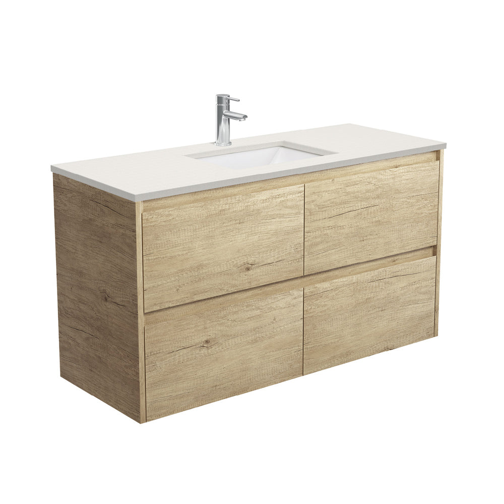 Sarah Roman Sand Undermount 1200 Amato Scandi Oak Wall-Hung Vanity
