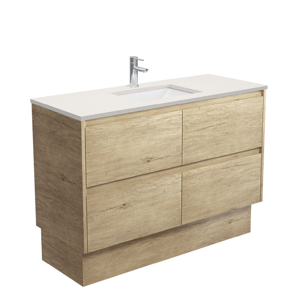 Sarah Roman Sand Undermount 1200 Amato Scandi Oak Vanity on Kick