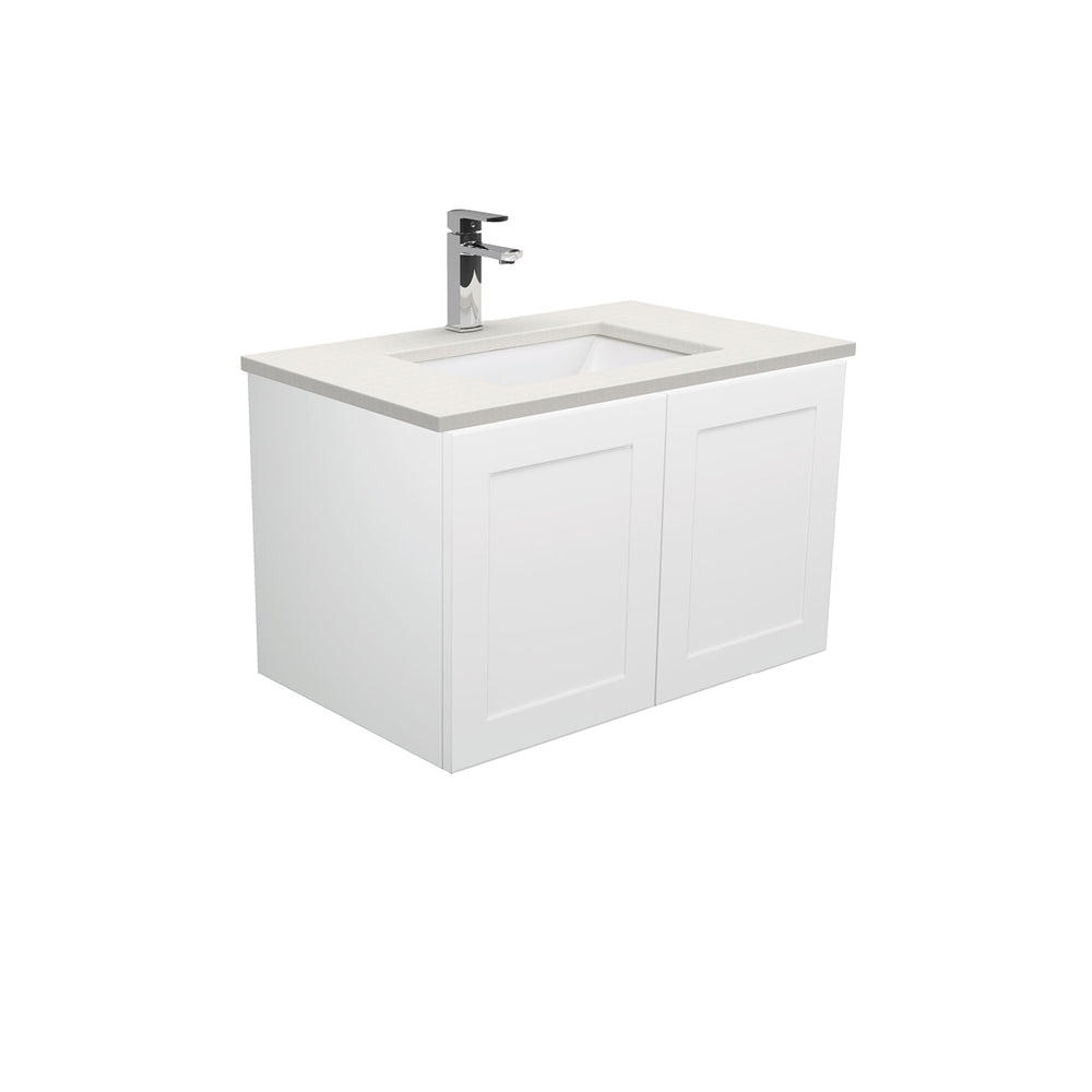 Sarah Roman Sand Undermount 750 Mila Wall-Hung Vanity, Right Drawers