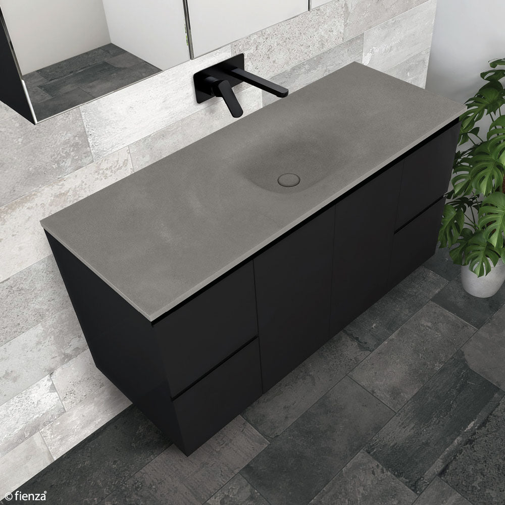 Satori Fingerpull 1200 Satin Black Wall-Hung Vanity