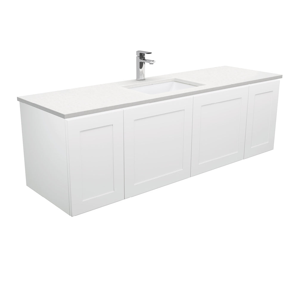 Sarah Crystal Pure Undermount Single Bowl 1500 Mila Wall-Hung Vanity