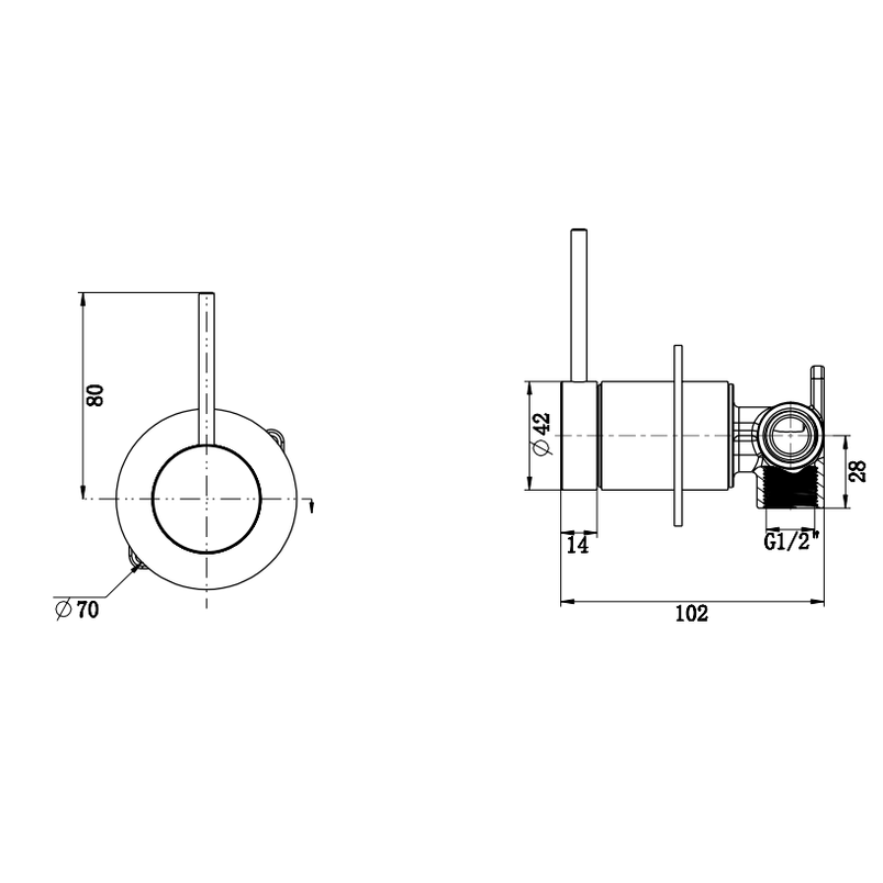 Mica Shower Mixer - Reverse - TRIM KIT ONLY