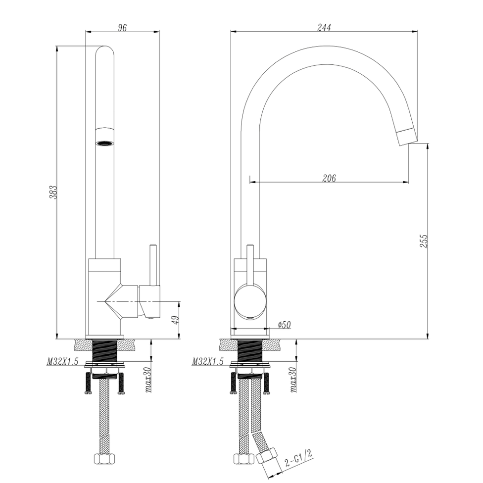 LVB Mica Gooseneck Sink Mixer
