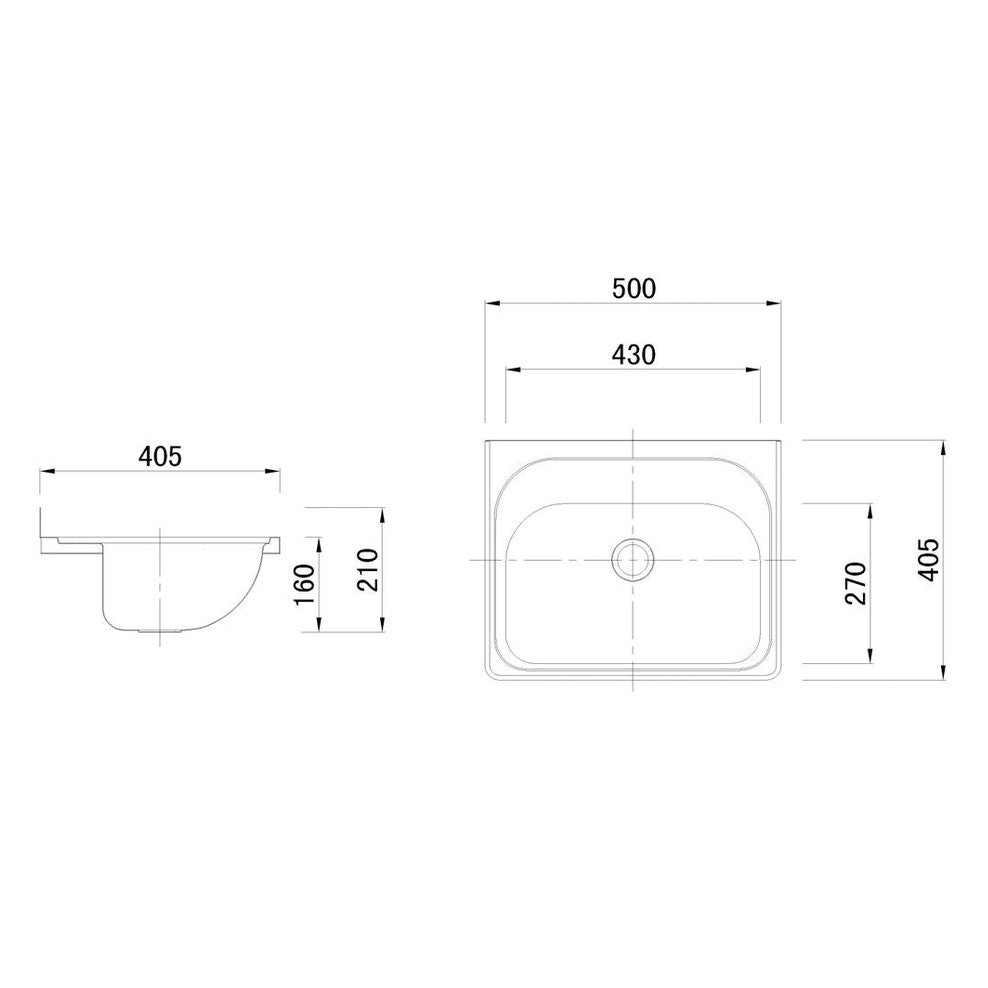 Lavassa Stainless Steel Wall Hung Basin (SS A504)