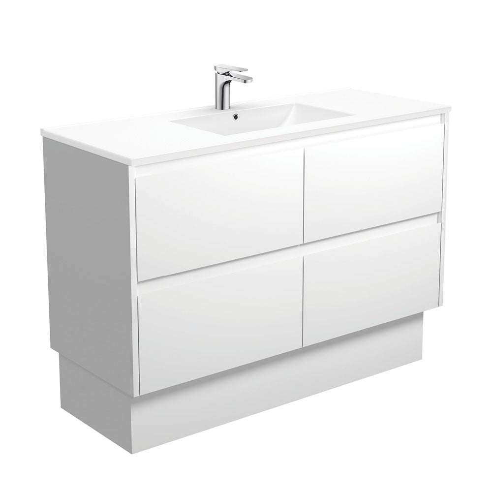 Dolce Amato 1200 Satin White Vanity On Kick