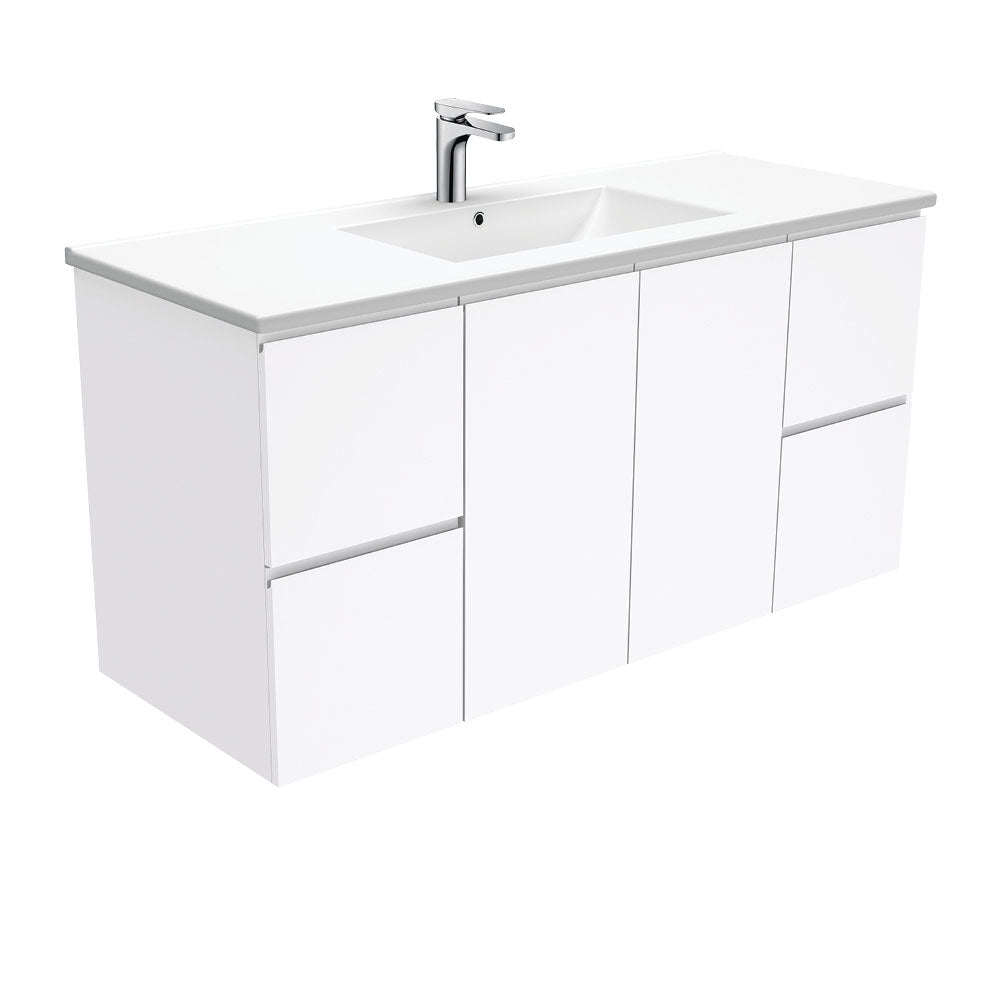 Dolce Fingerpull Gloss White 1200 Wall-Hung Vanity
