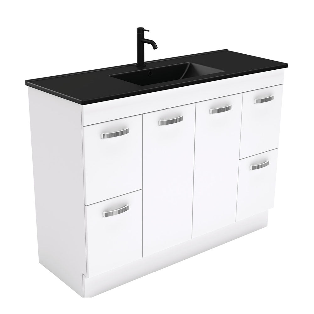 Dolce Matte Black Unicab 1200 Vanity On Kickboard