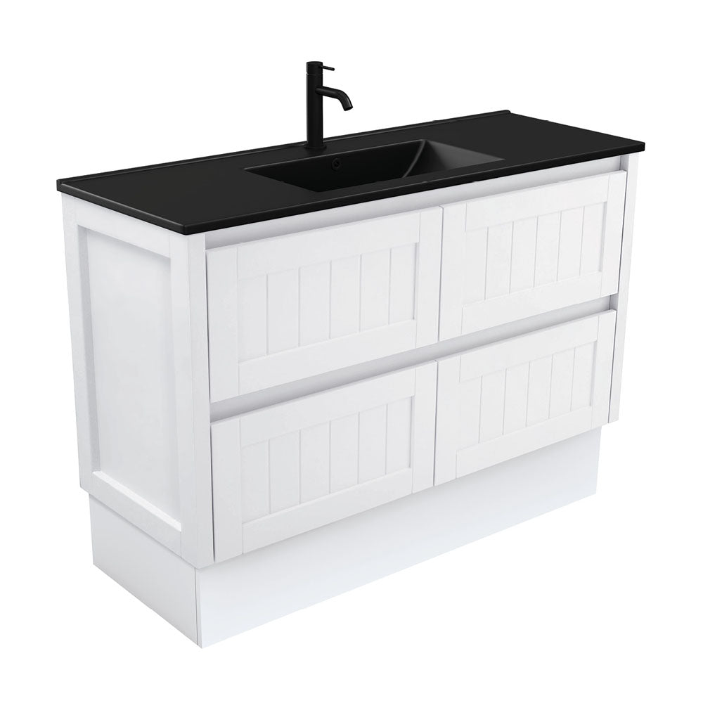 Dolce Matte Black Hampton 1200 Vanity On Kickboard