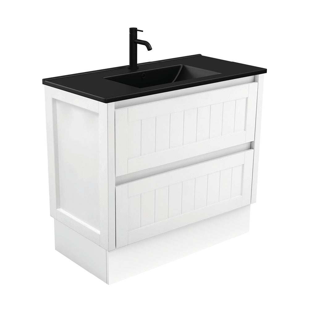 Dolce Matte Black Hampton 900 Vanity On Kickboard