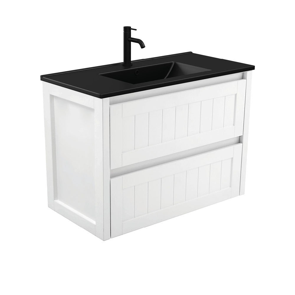 Dolce Matte Black Hampton 900 Wall-Hung Vanity