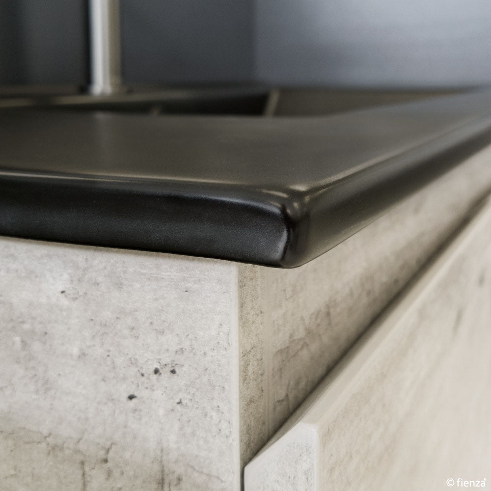 Dolce Matte Black Edge Walnut 750 Vanity on Kickboard