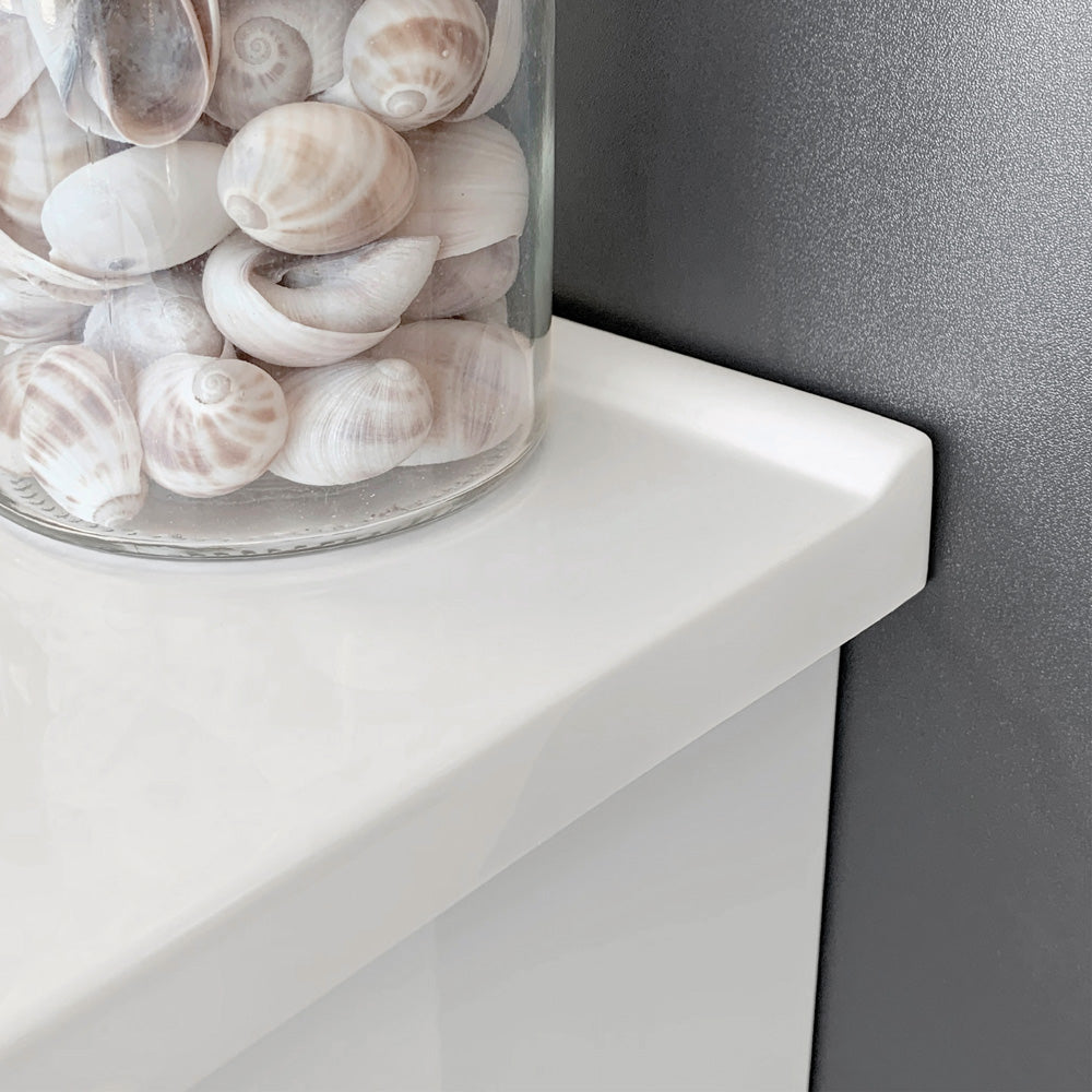 Vanessa Fingerpull Gloss White 1500 Double Bowl Wall-Hung Vanity