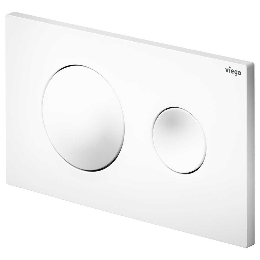 Viega Visign Style20 Round Button Flush Plate, Gloss White