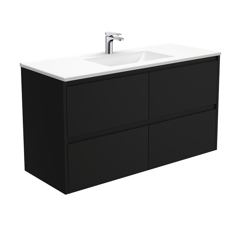 Vanessa Amato 1200 Satin Black Wall-Hung Vanity