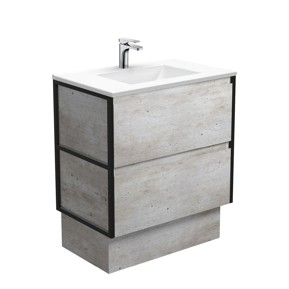 Vanessa Amato 750 Industrial Vanity On Kick, Matte Black Frames