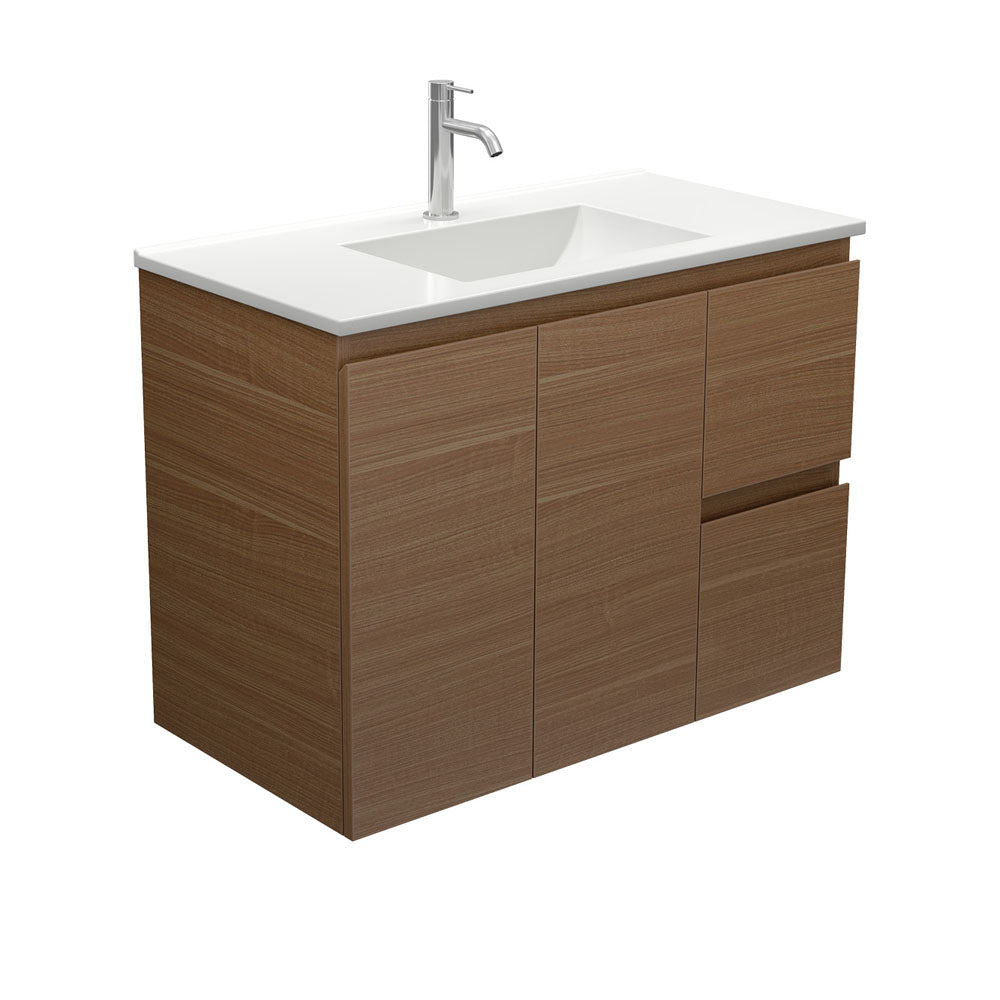 Vanessa Edge Walnut 900 Wall Hung Vanity