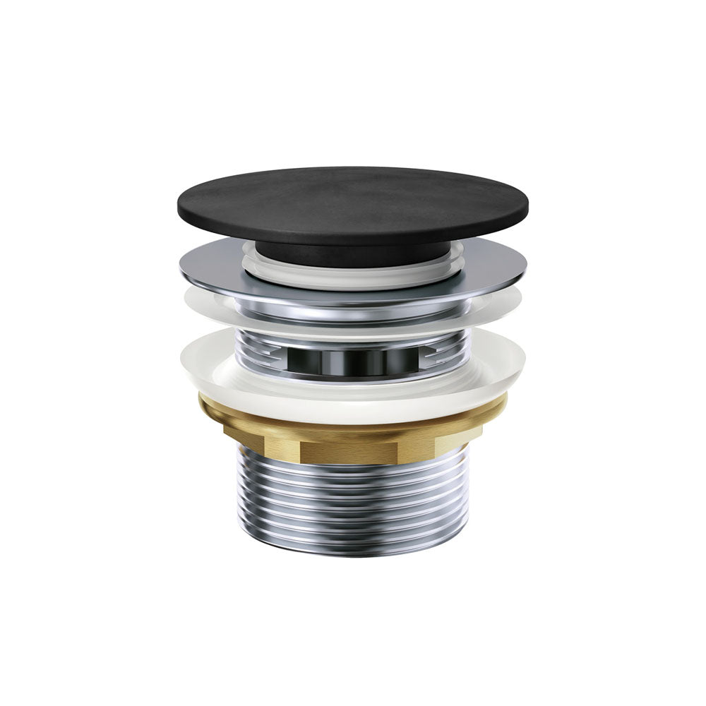 Solid Surface Cap Bath Waste - Matte Black With Overflow