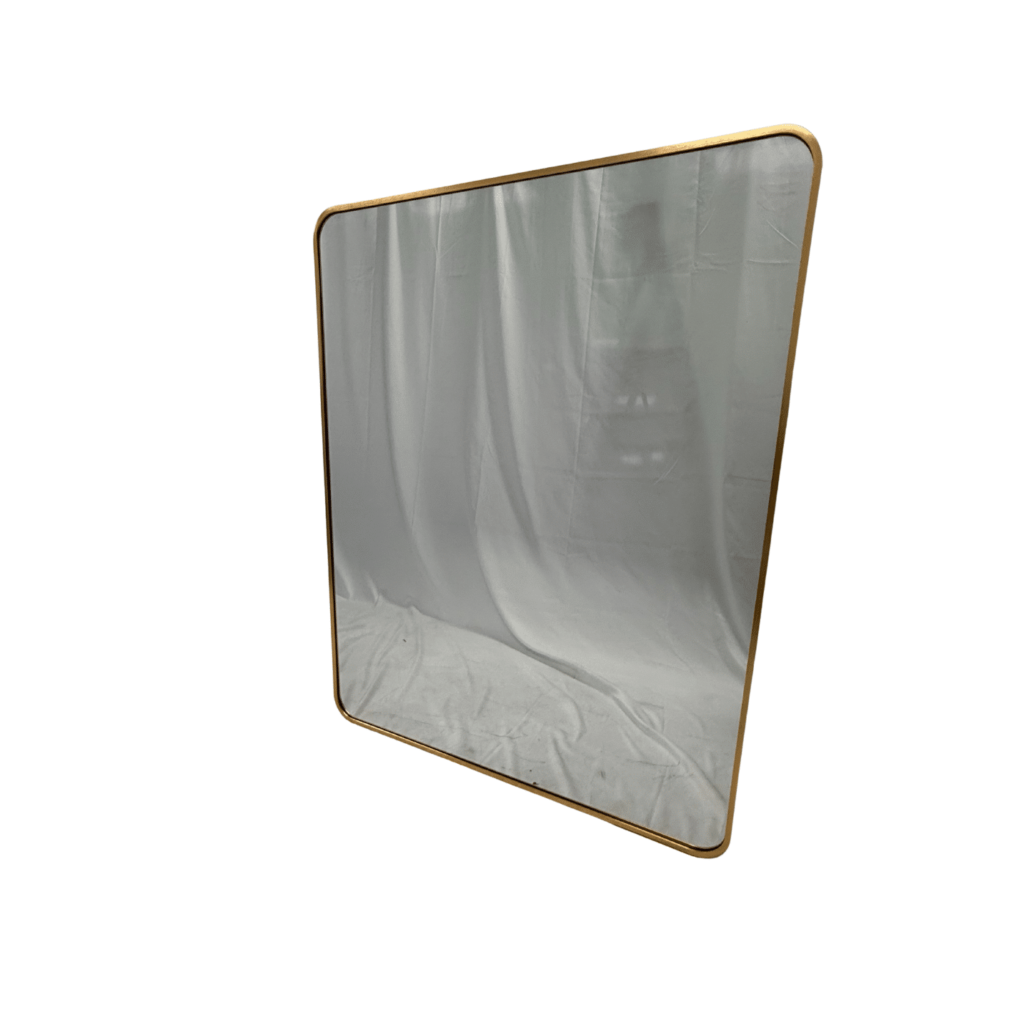 Rounded Edge Wall Mirror – 100cm x 80cm Black / Gold Aluminium Frame