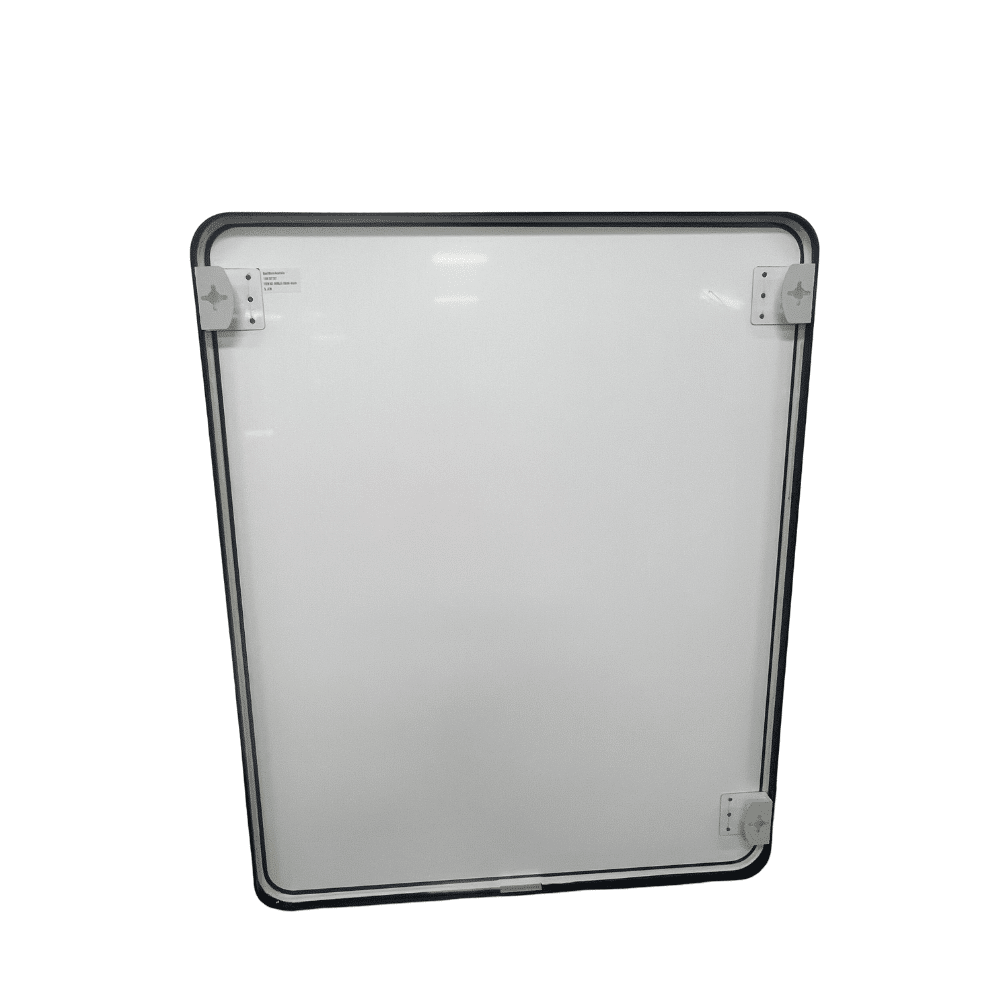 Black Framed Rounded Edge Wall Mirror Modern Rectangular 100cm x 80cm