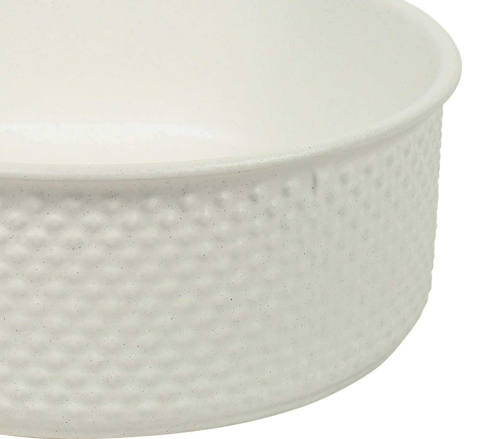 P-Tessina 38- 385mm Round Textured Ceramic Basin – Matte White. at Blue Bathware