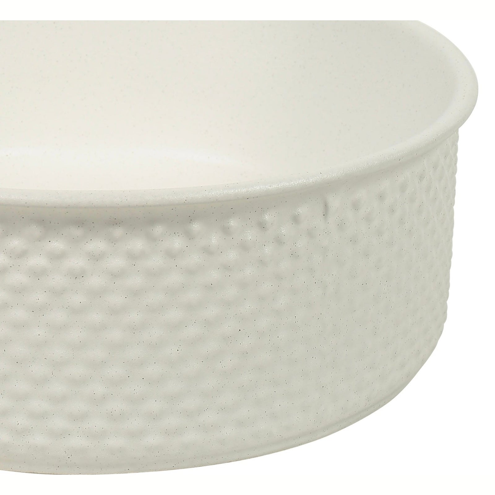 P-Tessina 38- 385mm Round Textured Ceramic Basin – Matte White. at Blue Bathware